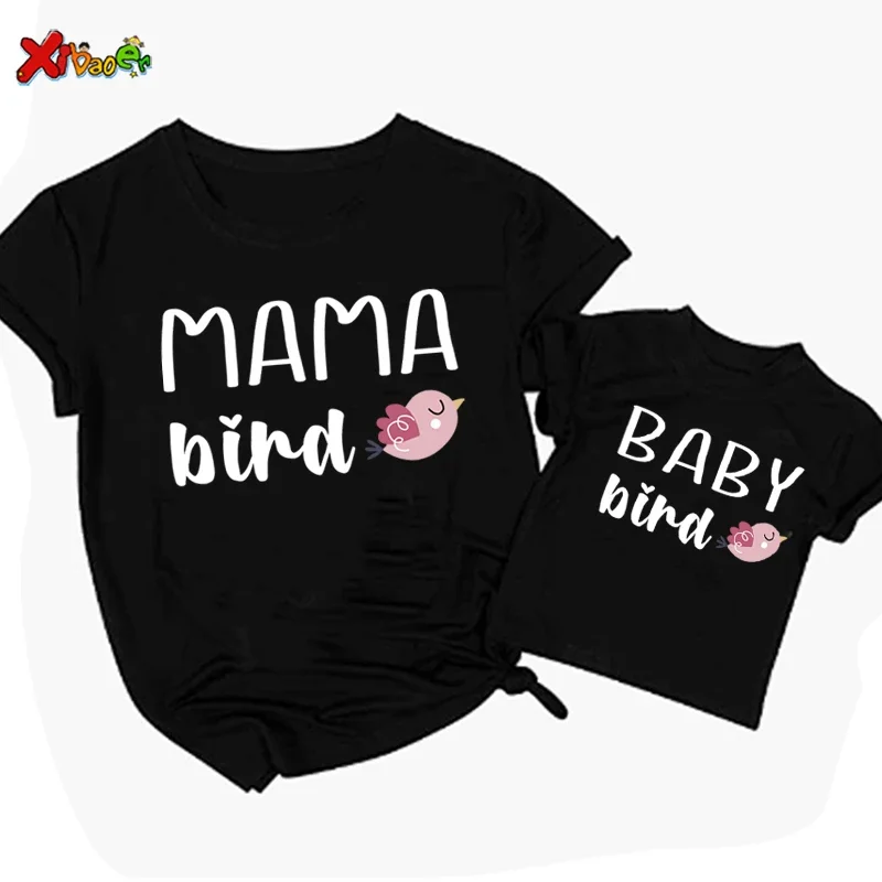 

Mother and Baby Girl Matching Outfit Mothers Day Tshirt Family Matching T Shirts Outfits Funny Bird Shirts Mother's Day Present