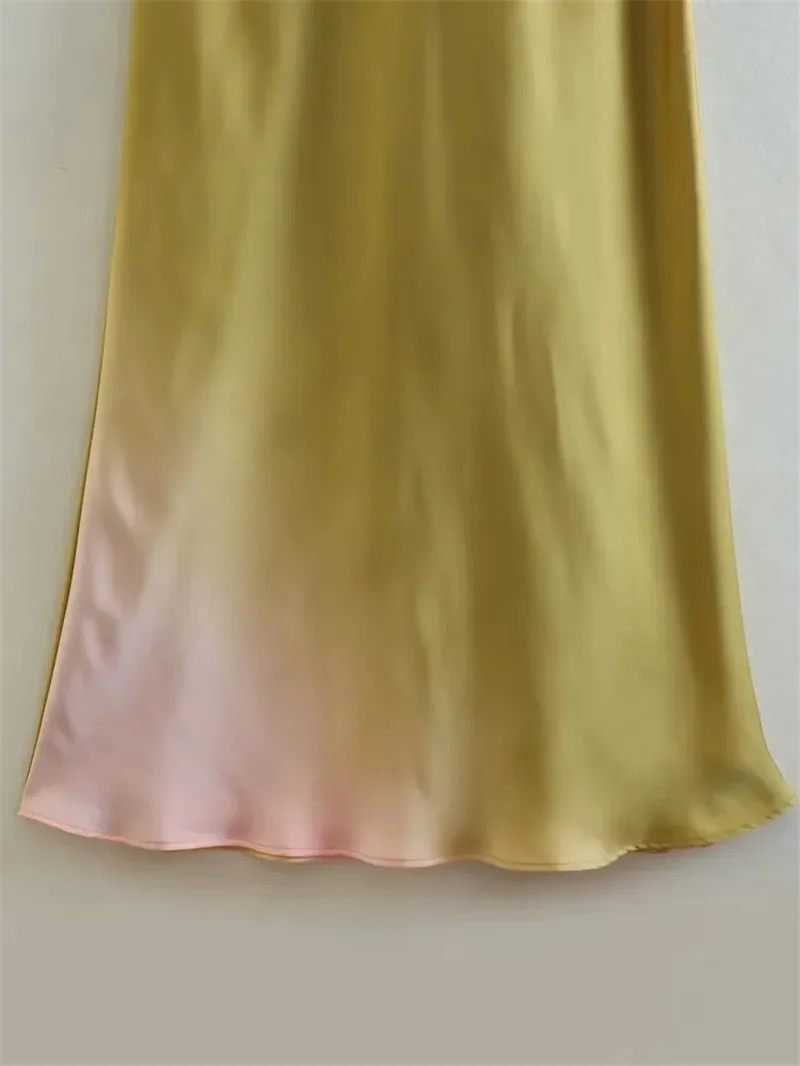 Robe mi-longue en satin à manches courtes pour femmes, col rond, vintage, décontractée, chic, mode, printemps