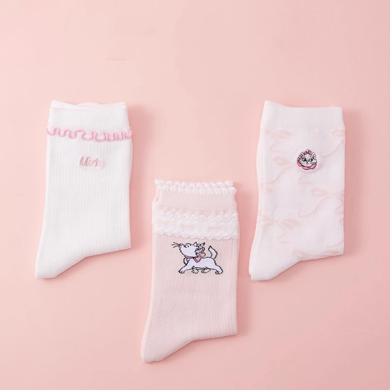 

Disney Marie Cat Classic Cute Kawaii Striped Knee-High Socks for Women Girls, Soft Comfortable Girly Crew Socks