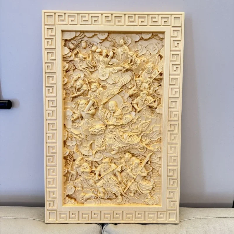 Taoist Longhu Mountain Natural Solid Wood Essential Carving Leizu Sky Survey Dao Altar Essential Carving
