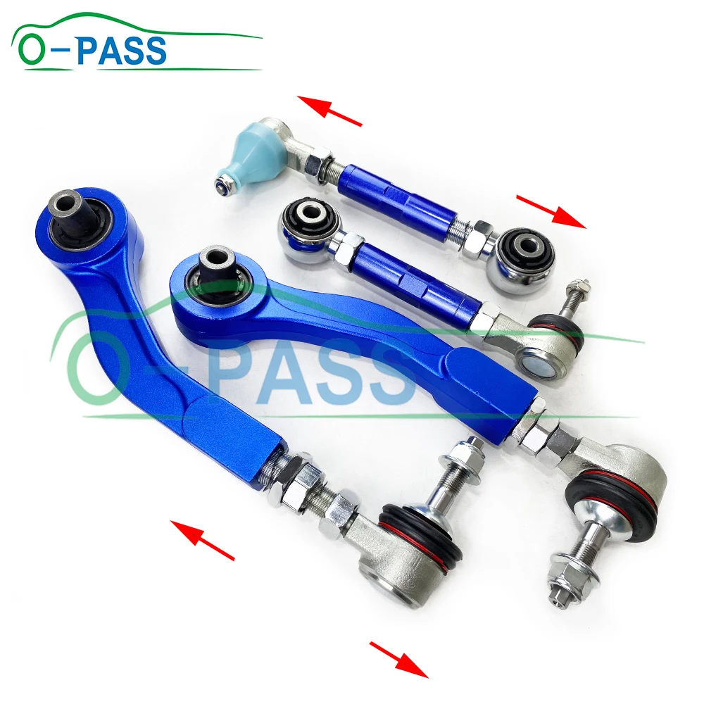 OPASS Adjustable Rear Control arm Set For BMW X-Series X5 E53 1999- 33321095414 33326770859 4 Pieces