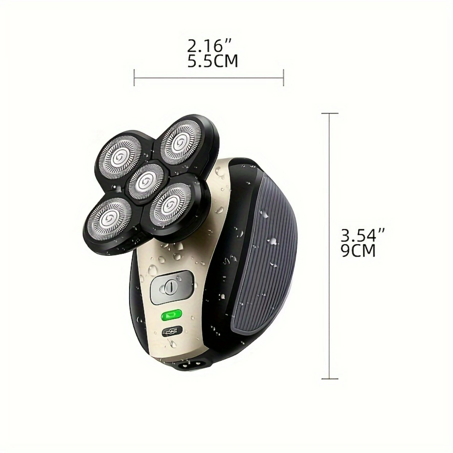 Rasoio da uomo 5 in 1 ergonomico ricaricabile multifunzionale - Elementi essenziali per la cura della testa calva