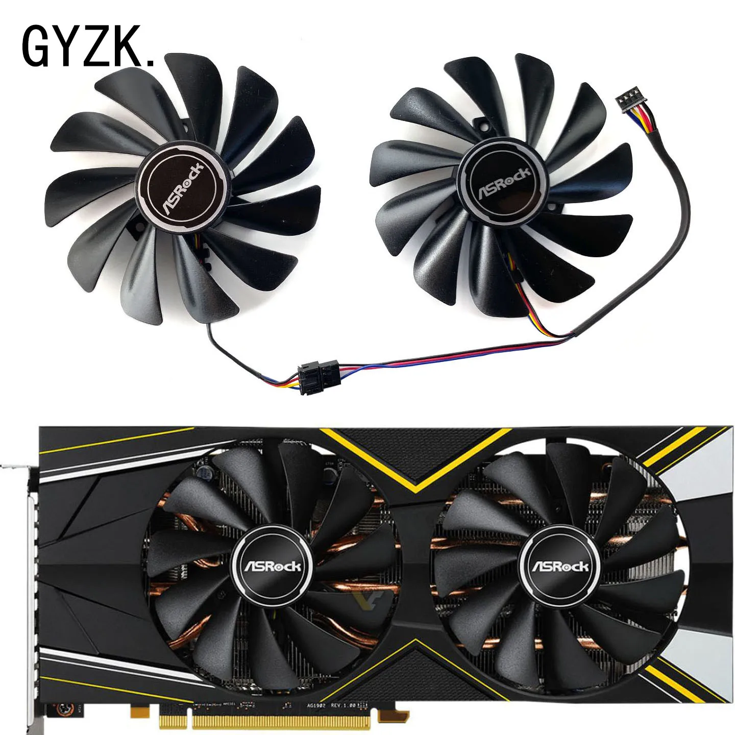 CF1010U12S Wentylator Zamienny do Karty Graficznej ASROCK RX5700 5700XT Challenger