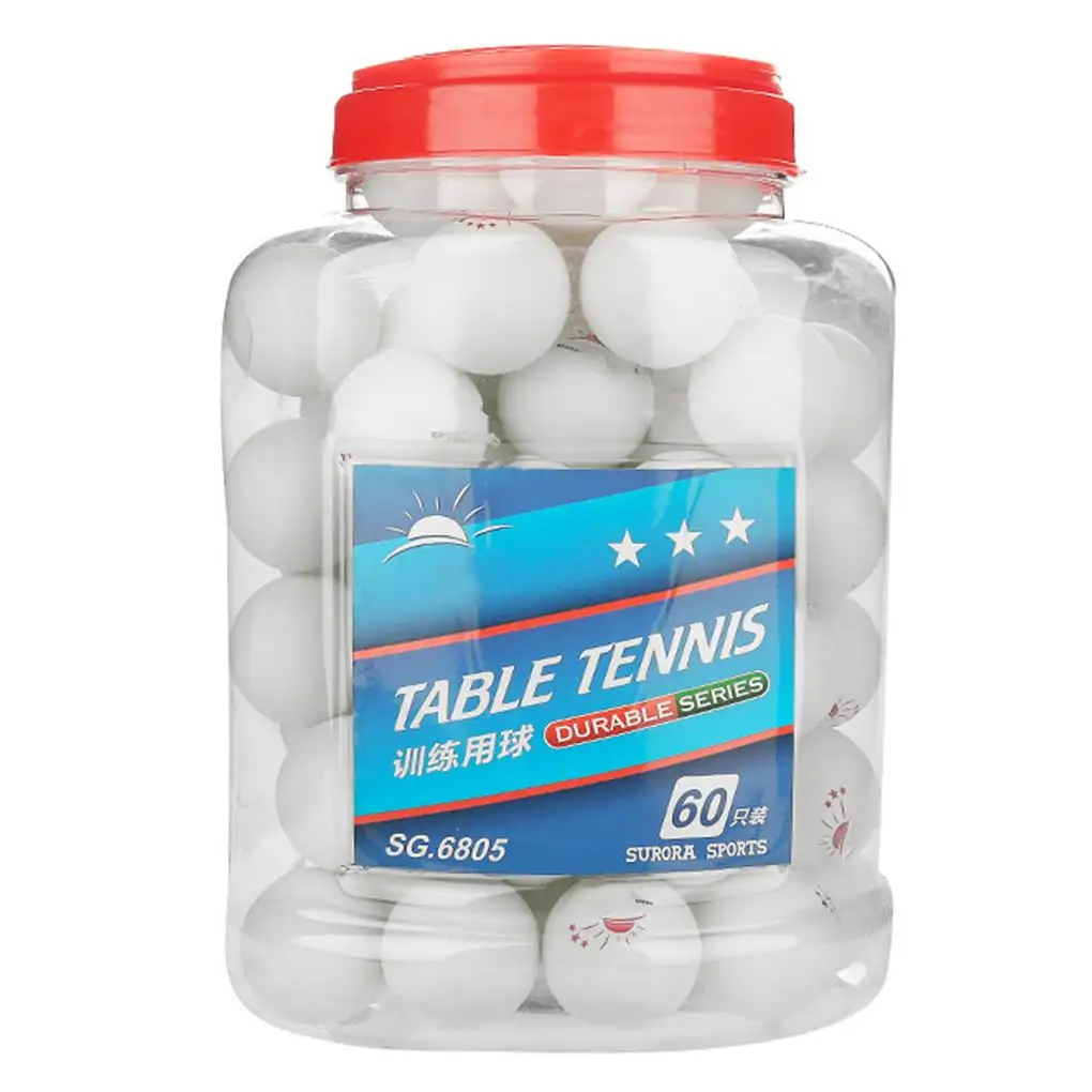 60 Pcs 3-Star Table Tennis Ball Ping Pong Balls for Competition Training Entertainment (White)