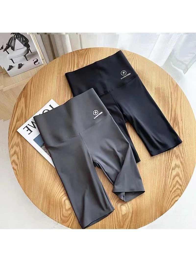 

High Waist ark Skin orts Women's Summer Thin Yoga Riding Pants Sl Fitn Exercise Trousers Qui Dry Breathable