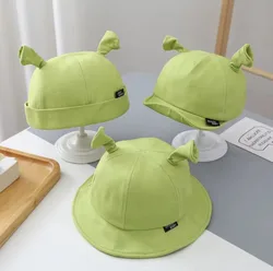 New Green Hat Spring and Summer Thin Baby Peaked Hat Fisherman Hat Landlord Hat Children's Shrek