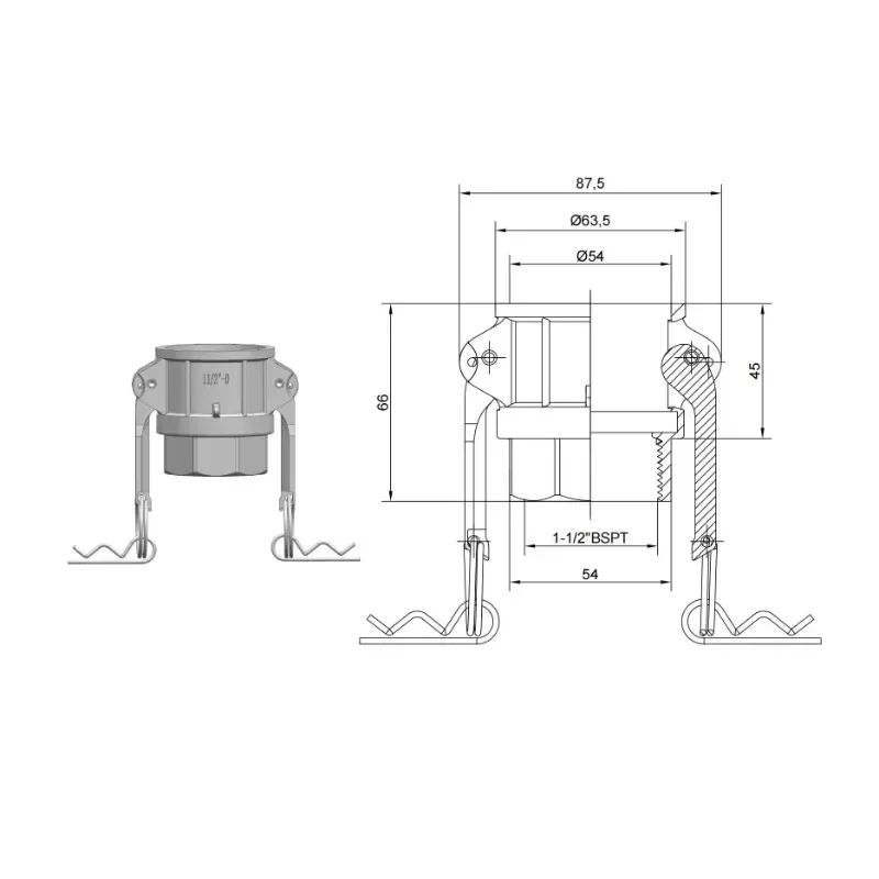 

DN40 Type D 304 Stainless Steel Quick Connect Fitting 1.5 Inch High Flow Coupling for DIY Farm Equipment Repair