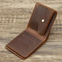 Best Genuine Leather Mens Wallet with Coin Pocket Minimalist Bi Fold Pure Leather Wallet for Men