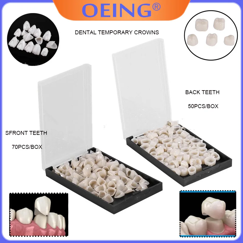 OEING Dental Crowns Resin Porcelain Temporary Anterior Posterior Crown Tooth Veneers Oral Care Dentistry Lab Oral Care Tools