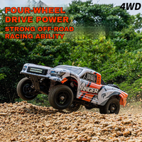 HBX RC Cars 3100A Short Box Truck Toy 4WD 1:16 Full Scale Brushless Off Road Vehicle Gyroscope RC Remote Control Car Toy Gift