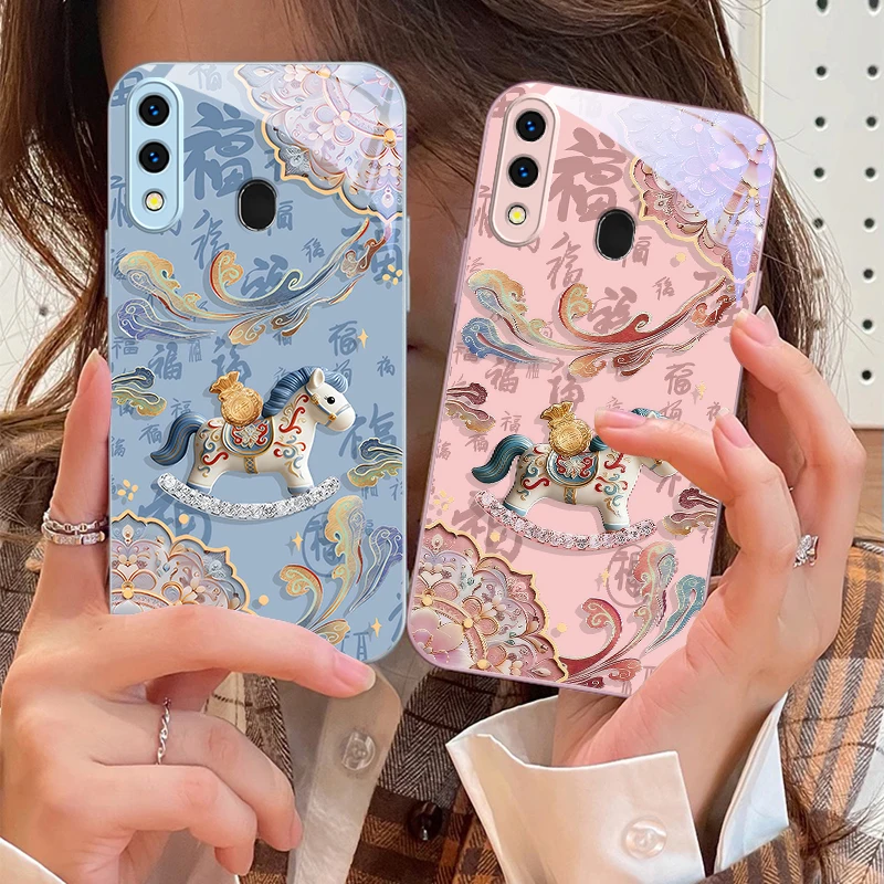 

Traditional Golden Horse For Samsung A73 72 71 A70 56 55 54 A53 52 51 50 42 A35 A34 33 32 31 26 25 24 23 22 30 glass phone case
