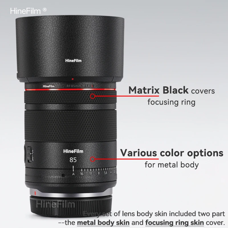 Hinefilm Skin for Canon RF85 F1.4 Lens Decal Skin 85 1.4 Lens Sticker for Canon RF 85mm f/1.4L VCM Wrap Cover RF85F1.4 Skin