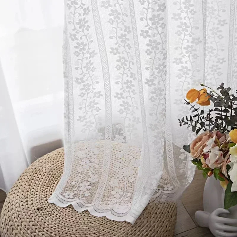 

White Curtains for Living Dining Room Bedroom Window Screen Balcony Tulle Study Floating Yarn Customize Nature Vertically Tulle