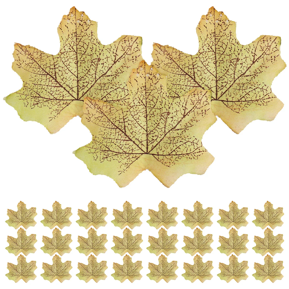

50Pcs Artificial Maple Leaves Cloth Fake Maple Leaves Simulation Props for Party Wedding Decoration (Light Green)