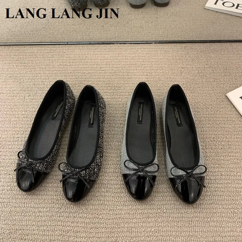 2023 Spring Flats Shoes Women Flat Ballet Bow Knot Shallow Comfortable Fashion Ballerina Female Casual Loafers Casual Moaccasins