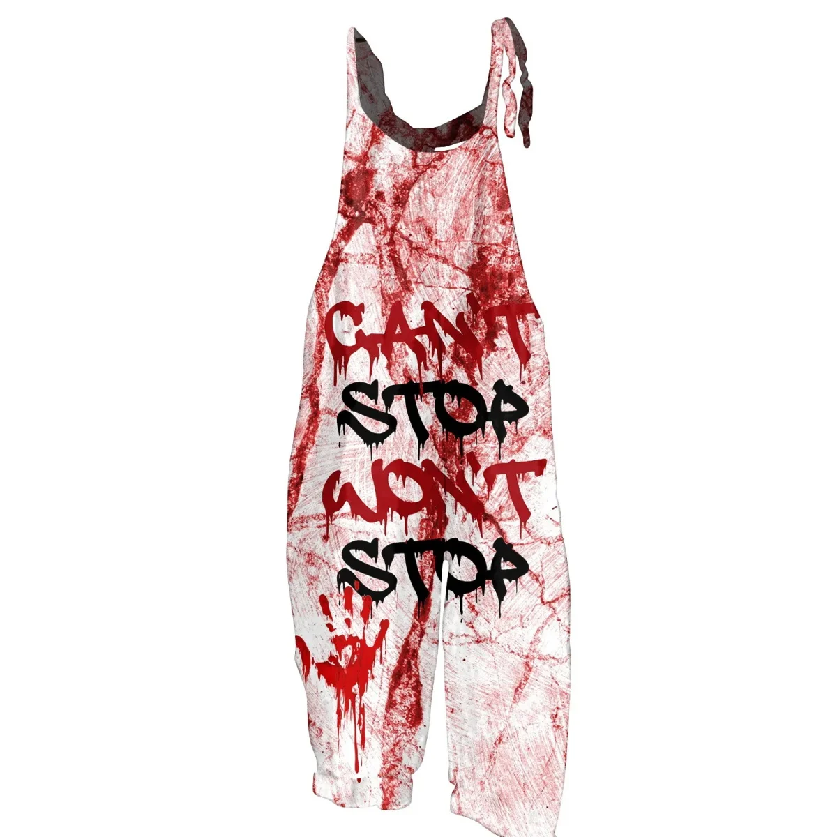 

Summer 2025 women's new one-piece pants, 3D Halloween pattern printed fashionable high-end punk style women's one-piece pants