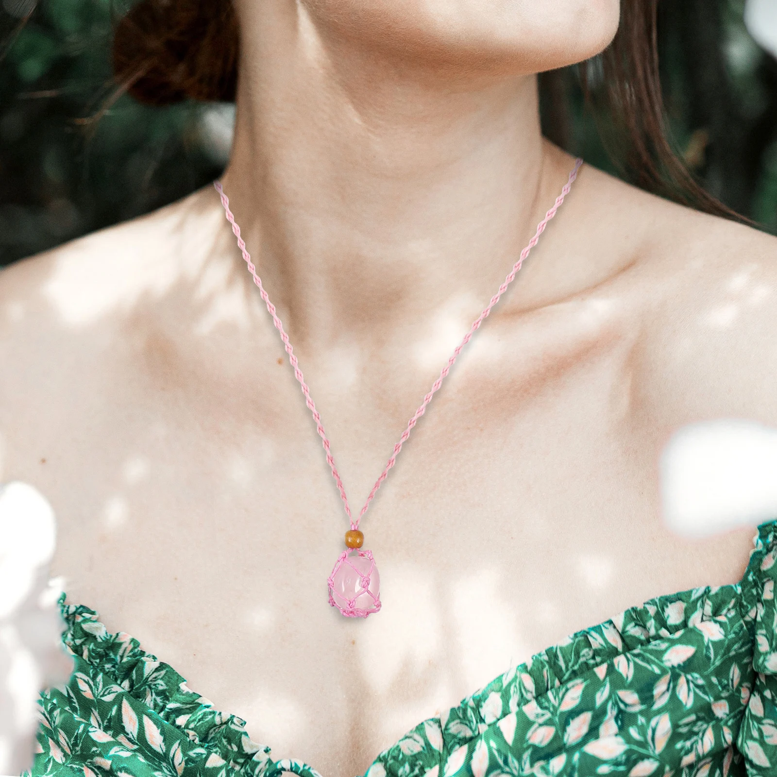 

7pcs Crystal Necklace Irregular Stone Wrapped Mesh Women Necklace For Women Jewelry White Green Blue Purple