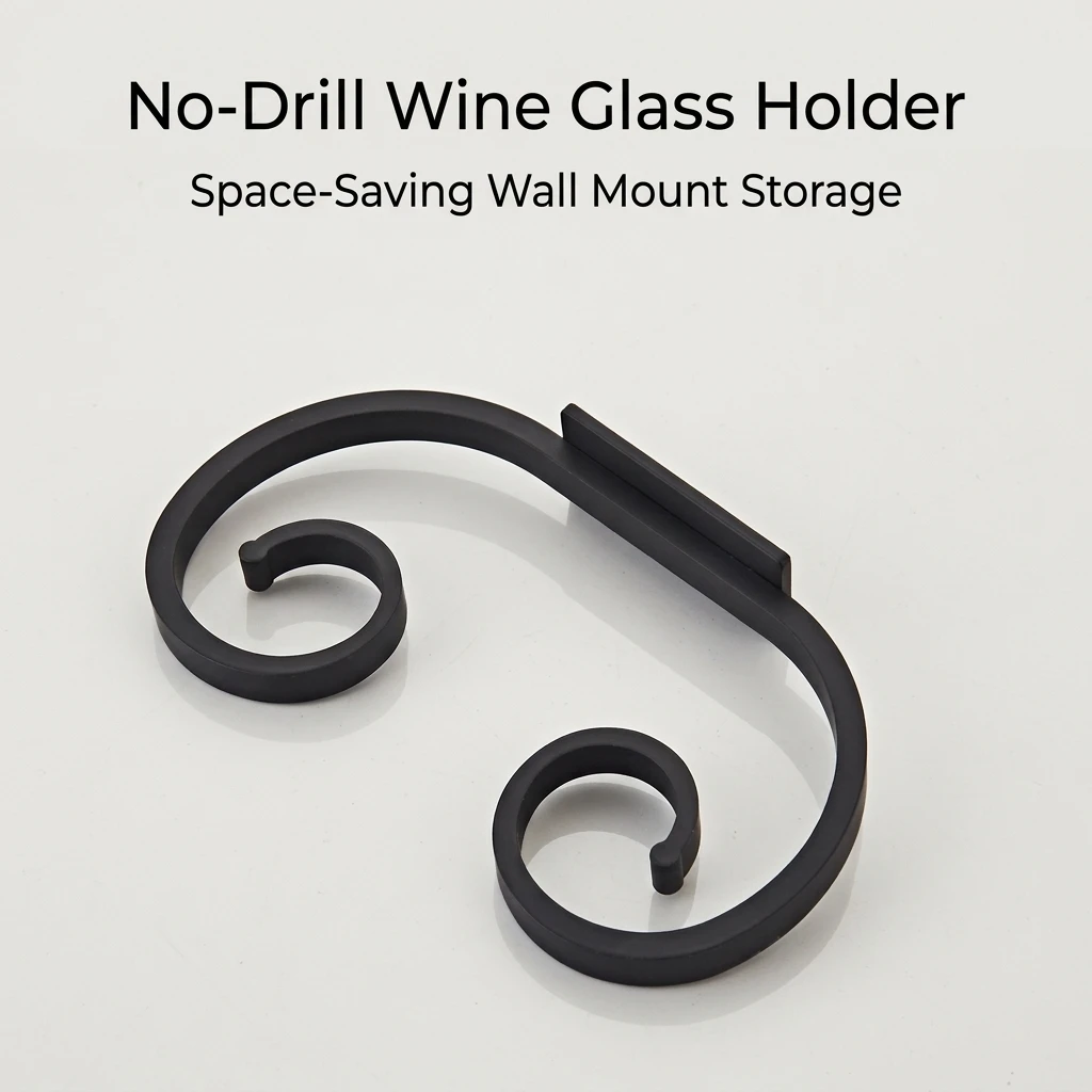 Modern Wine Glass Rack Under Cabinet Stemware Holder for Home Kitchen Bar Space Aluminum Hanging Goblet Storage Organizer