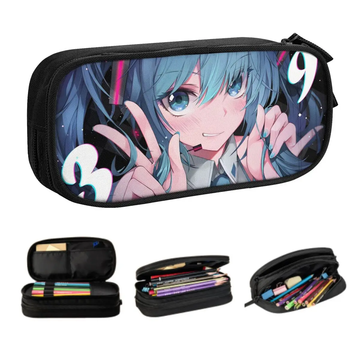 

Custom Comic Mikues Singer Pencil Case for Boy Girl Big Capacity Cartoon Pen Box Bag School Accessories