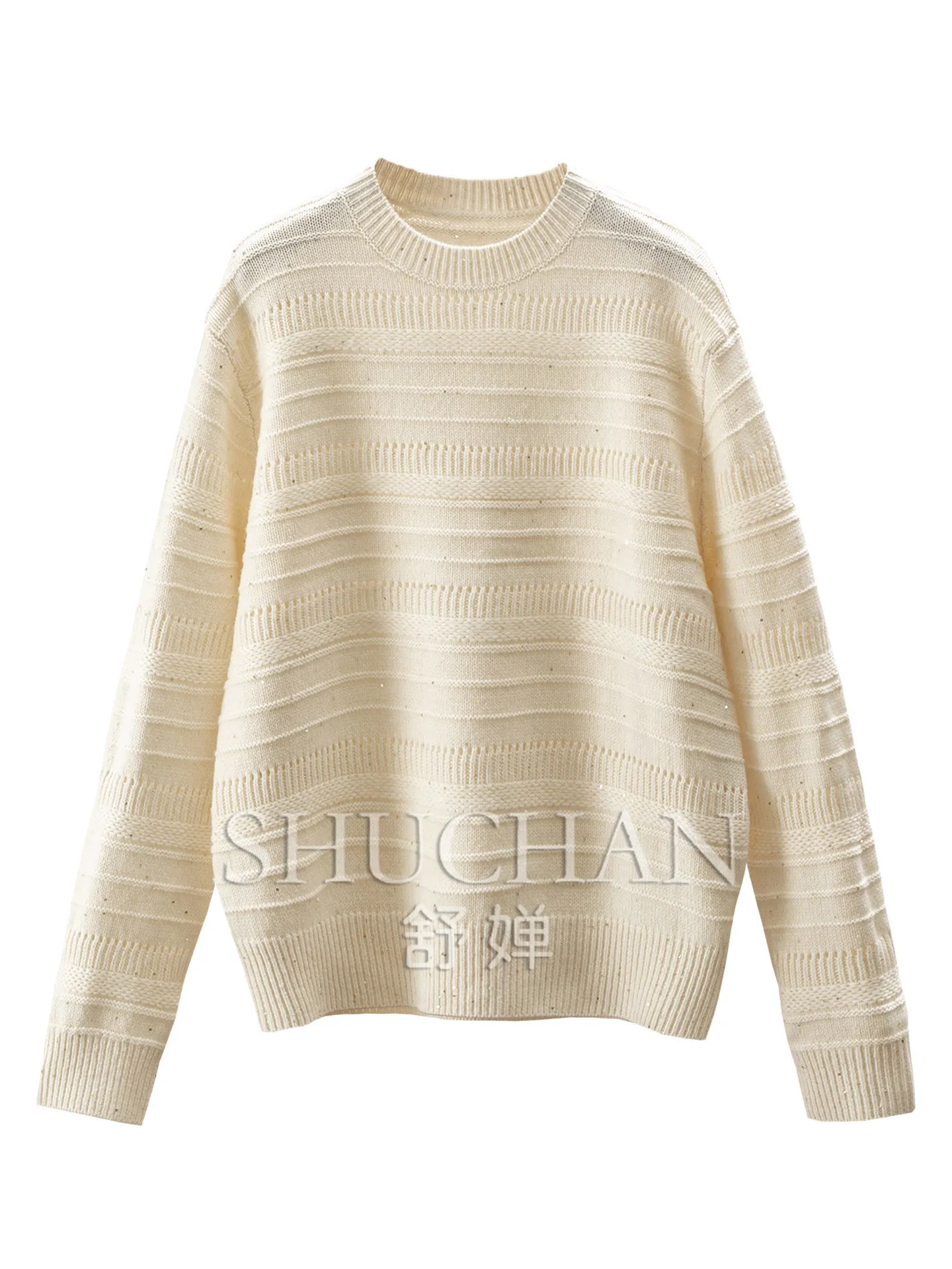 Pullover Thick Winter 2026 New 360g High Quality 100% Wool Hollow Texture Fine Flash Sweater Women E361