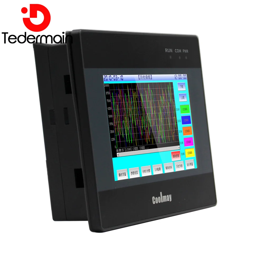 Coolmay 5 بوصة HMI PLC كومبو وحدة تحكم منطقية قابلة للبرمجة مع لوحة اللمس شاشة صناعية QM3G-50FH-24MT/R تناظرية اختيارية