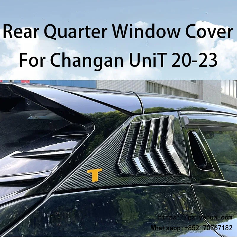 

For ChangAn Uni-T UniT 2020-2023 Rear Quarter Window Cover Carbon Fiber Look Decorative Automobiles Parts Accesorios Para Auto