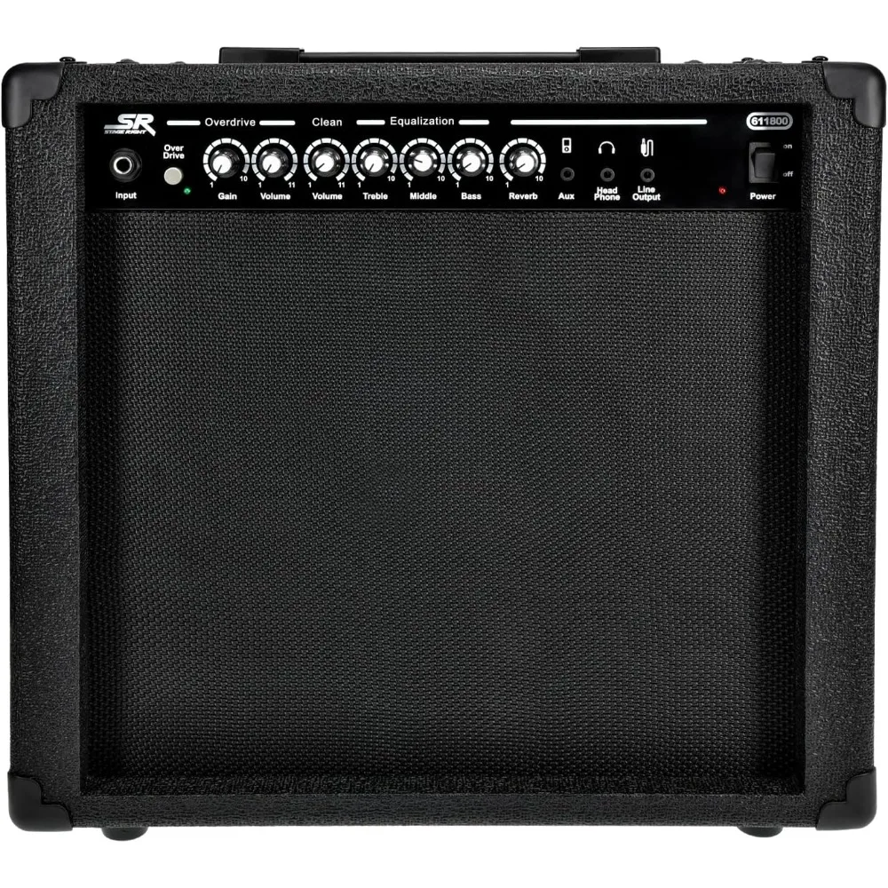 1x10 Guitar Combo Amplifier Black, 40-Watt, Spring Reverb, 10-Inch 4-Ohm Speaker, High & Low Inputs, Headphone Output Stage