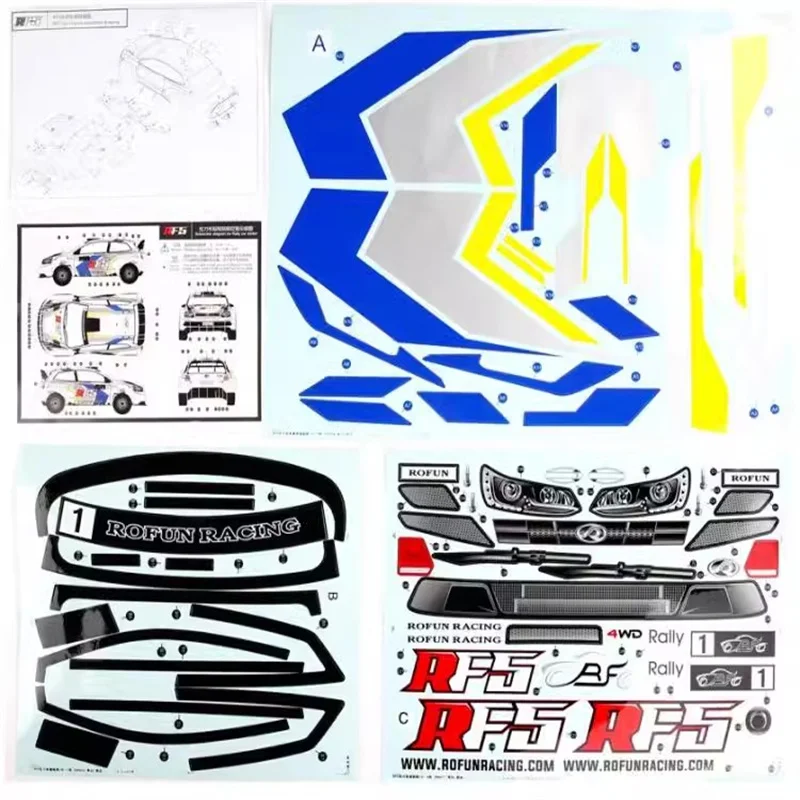 ROFUN RF5 Rally WRC Transparent Car Shell with Sticker 890651 ONE PIECE