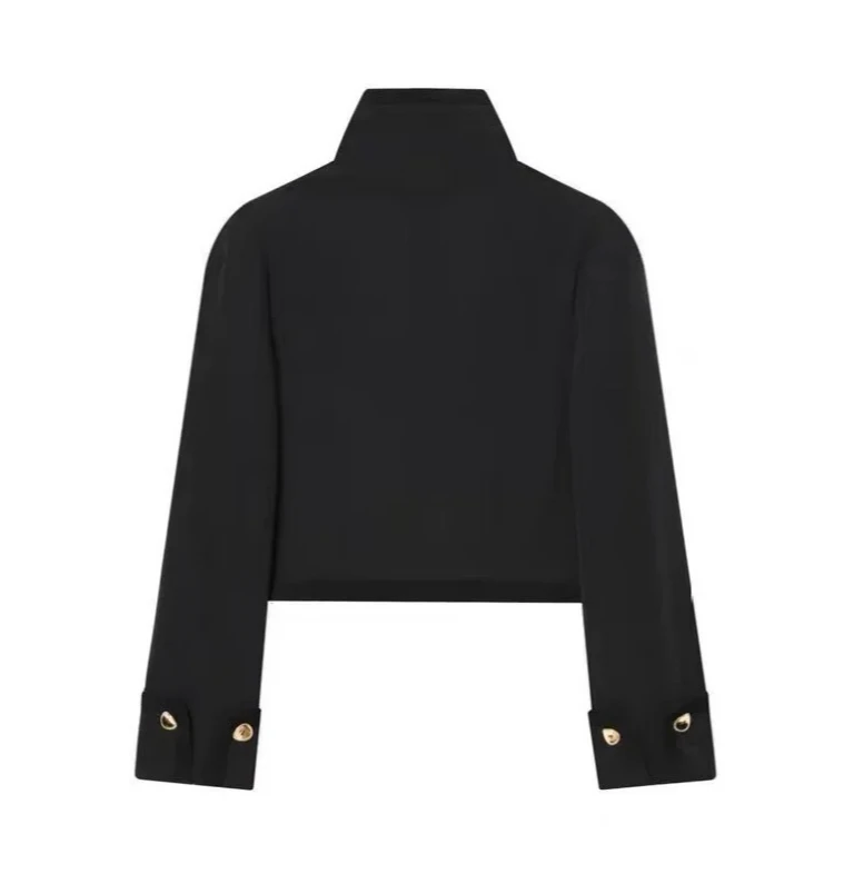 レディース新作カジュアルファッションダブルブレストボタンダウンショートジャケット（ストレートショルダー）