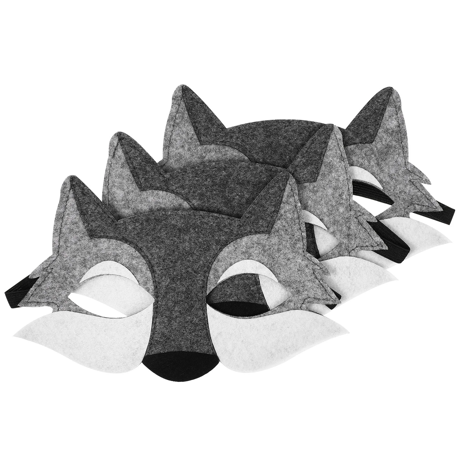 

Three Wolf Head Mask Animal Cosplay Half Face Accessories Kids Costume Miss Masquerade