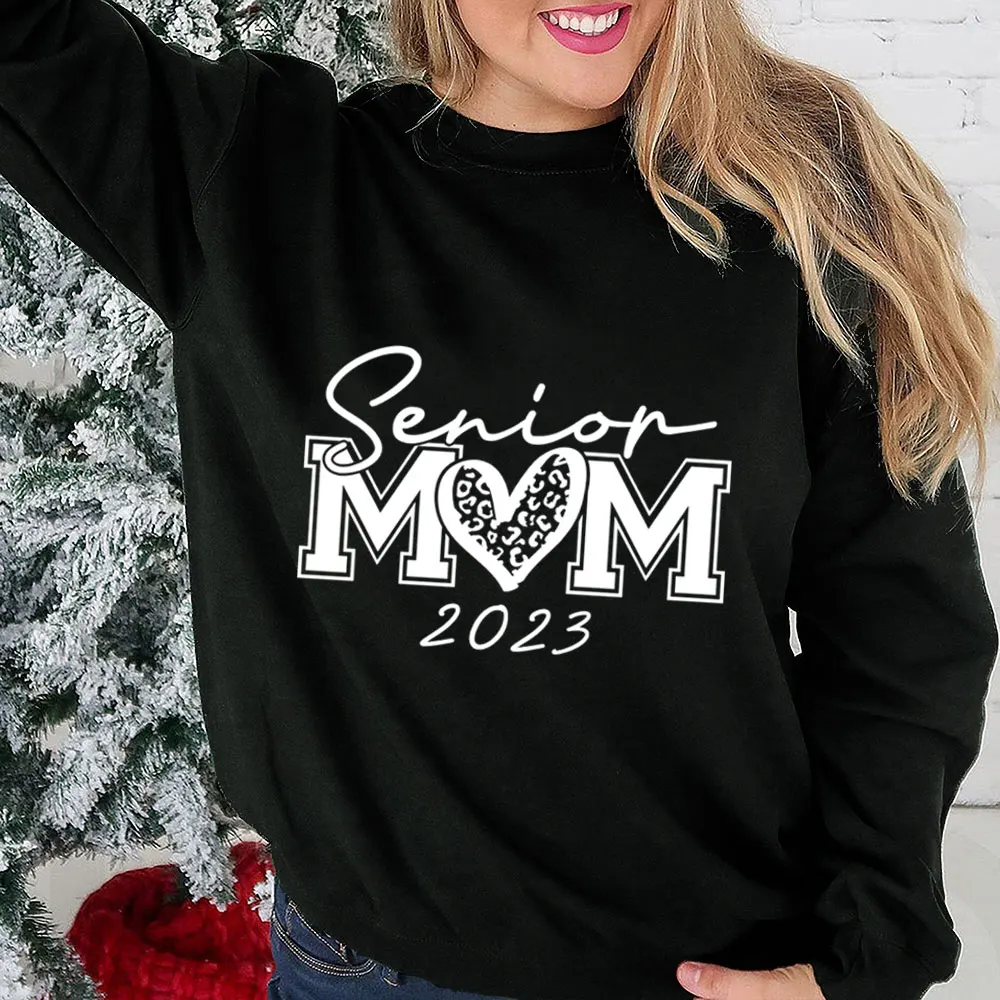 

Senior Mom 2023 New Arrival Mom Sweatshirt 100%Cotton Women Autumn Winter Funny Casual Long Sleeve Top Mother's Day Sweatshirt