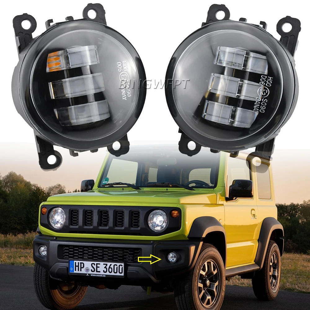 2pcs H11 Fog Light Car Front Bumper LED Lens Fog Lamp DRL 12V For Suzuki Jimny Sierra Jimny AllGrip 2018 2019 2020