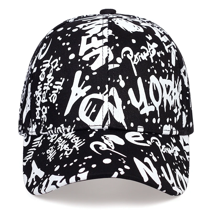 Letters graffiti printed baseball cap fashion outdoor cotton dad hat casual sports hip-hop hats men and women wild caps