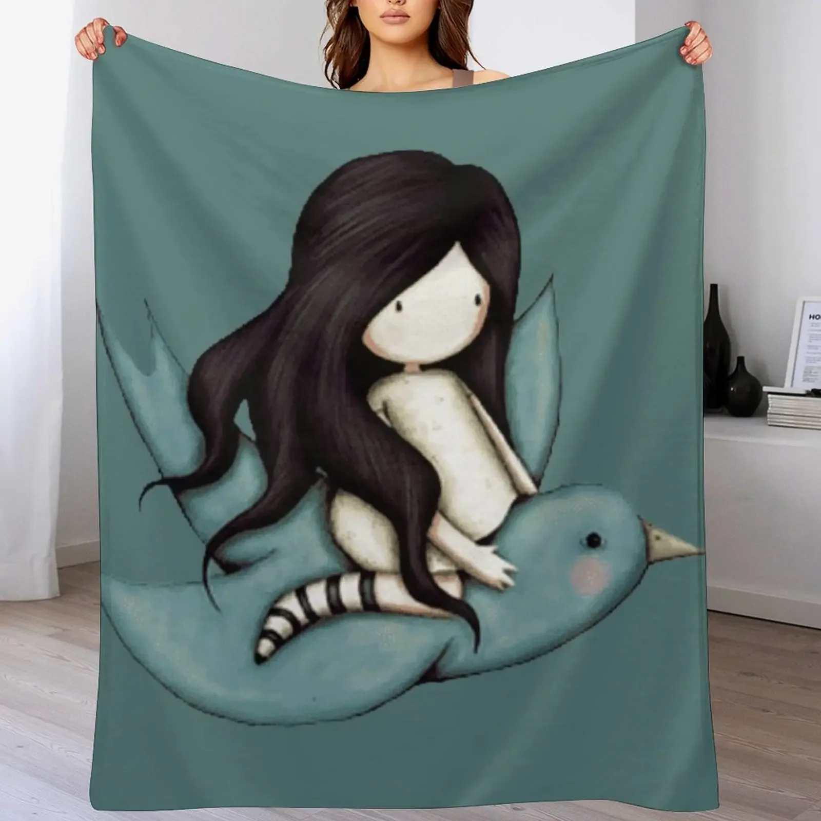 

Gorjuss flying like a bird Throw Blanket Quilt Moving Summer Luxury Thicken Blankets
