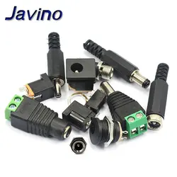 5PCS Male and female DC Power plug 5.5*2.1MM 5.5*2.5MM 3.5*1.35MM 5.5*2.1 Jack Adapter Connector Plug Golden DC-022B DC-025M