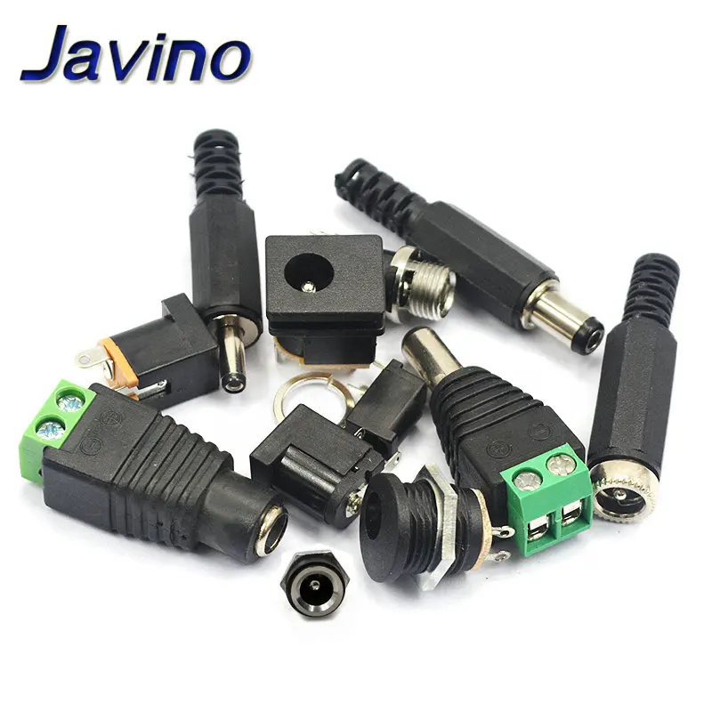 5 SZTUK męskich i żeńskich wtyczek zasilania DC 5,5 * 2,1 MM 5,5 * 2,5 MM 3,5 * 1,35 MM 5,5 * 2,1 Jack Adapter Złącze Wtyczka Złota DC-022B DC-025M