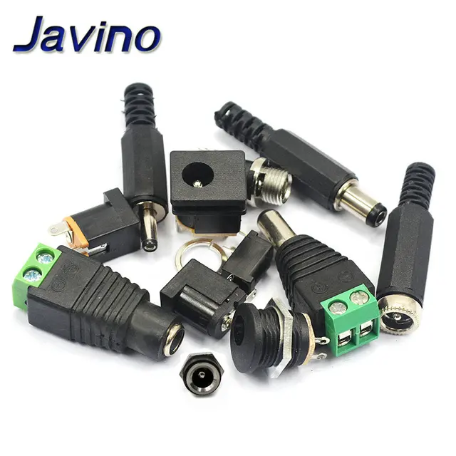 5 SZTUK męskich i żeńskich wtyczek zasilania DC 5,5 * 2,1 MM 5,5 * 2,5 MM 3,5 * 1,35 MM 5,5 * 2,1 Jack Adapter Złącze Wtyczka Złota DC-022B DC-025M