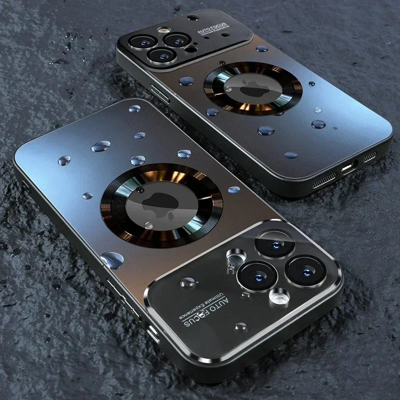 Luxuriöse Titan-Metallic-Farbige Magnetische Handyhülle für iPhone 17 16 15 14 13 11 Pro Max für Magsafe Kabelloses Laden