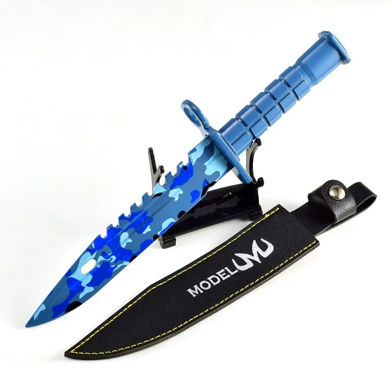 26cm/10.24in GO Game Peripheral Weapons Model M9 Clear Water Leather Cover Metal Crafts Toy Weapons Desktop Display Ornaments