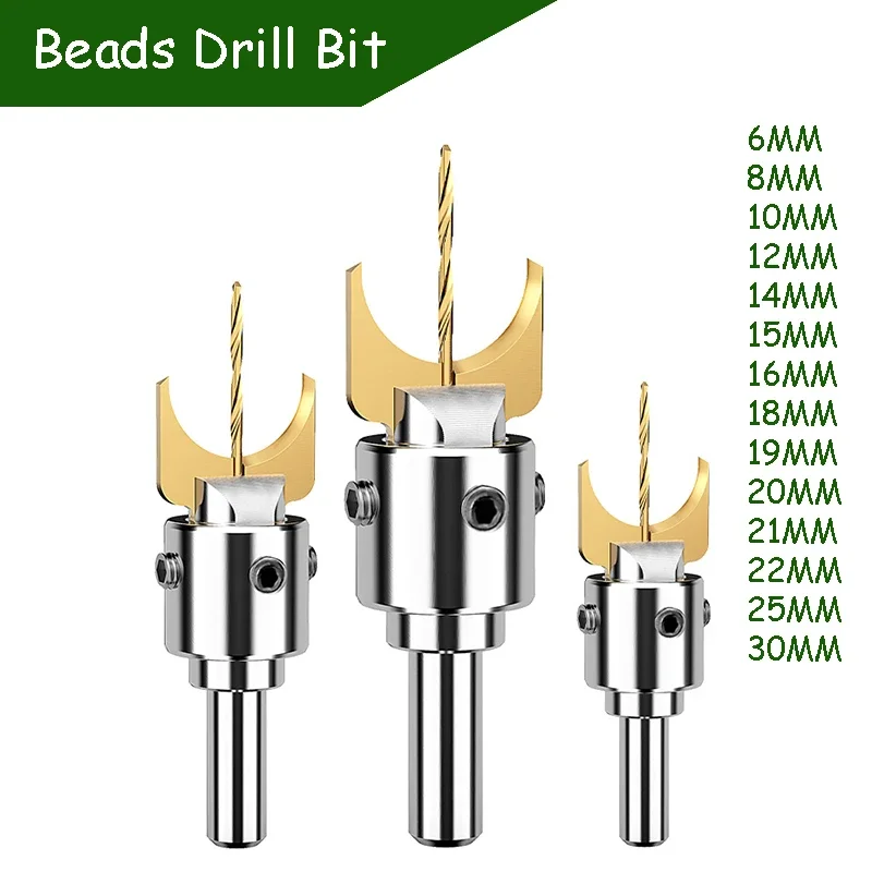 

6~30mm Beads Drill Bit Carbide Ball Blade Woodworking Milling Cutter Molding Tool Beads Router Bit Drills Bit Set