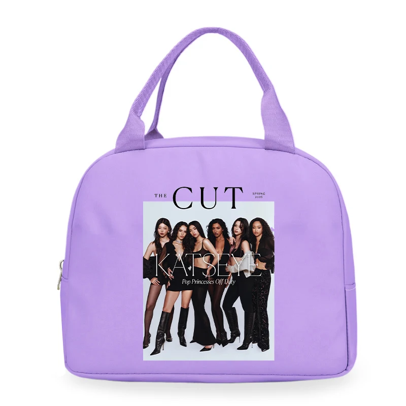 Y2K Katseye Design Lunch Box Schoool Student Korean Ulzzang Katseye Print Portable Bento Bags Kids Women Men Lunch Bags
