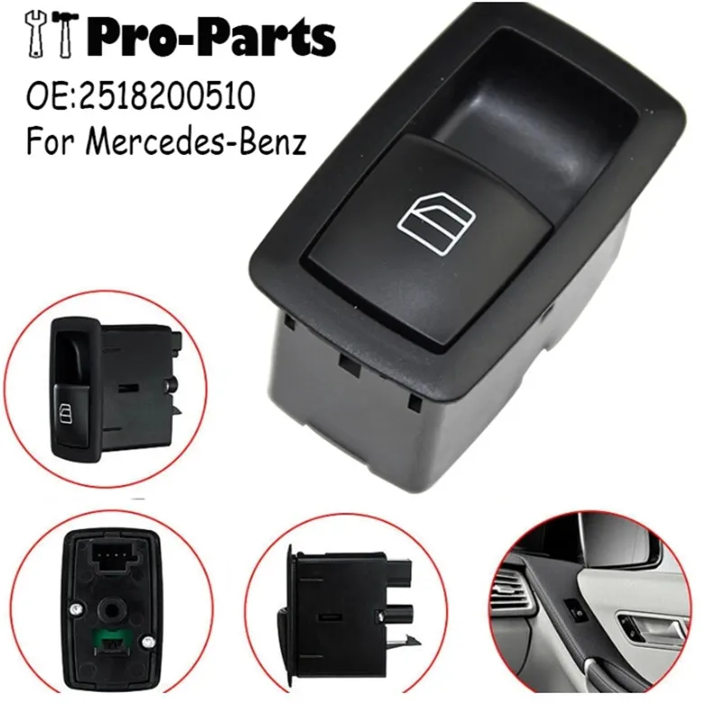 

New 2518200510 Single Window Control Switch Button For Mercedes Benz A B ML GL R Class W251 W169 W245 X164 W164 Passenger Side