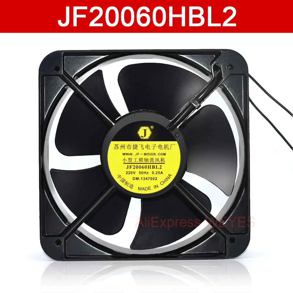 

For JF-Motor JF20060HBL2 Small Power Frequency Axial Flow Square Fan 220V 0.25A 200*200*60MM