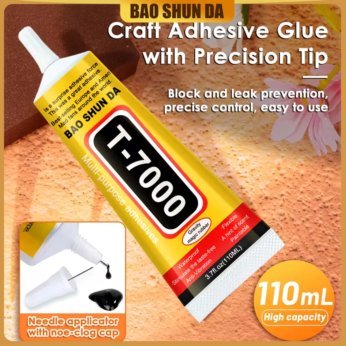 B-7000 لاصق شفاف لإصلاح الهواتف الذكية لاصق عالمي للزجاج والبلاستيك لاصق T7000 لإصلاح إطار البطارية والزجاج مع أداة تطبيق دقيقة لاصق 15/25/50/110 مل.