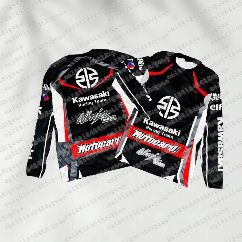 

2025 Kawasaki Motorcycle Sports Long Sleeve T-shirt Extreme Sports Premium Men's Street Top Comfortable Off Road Cycling Suit