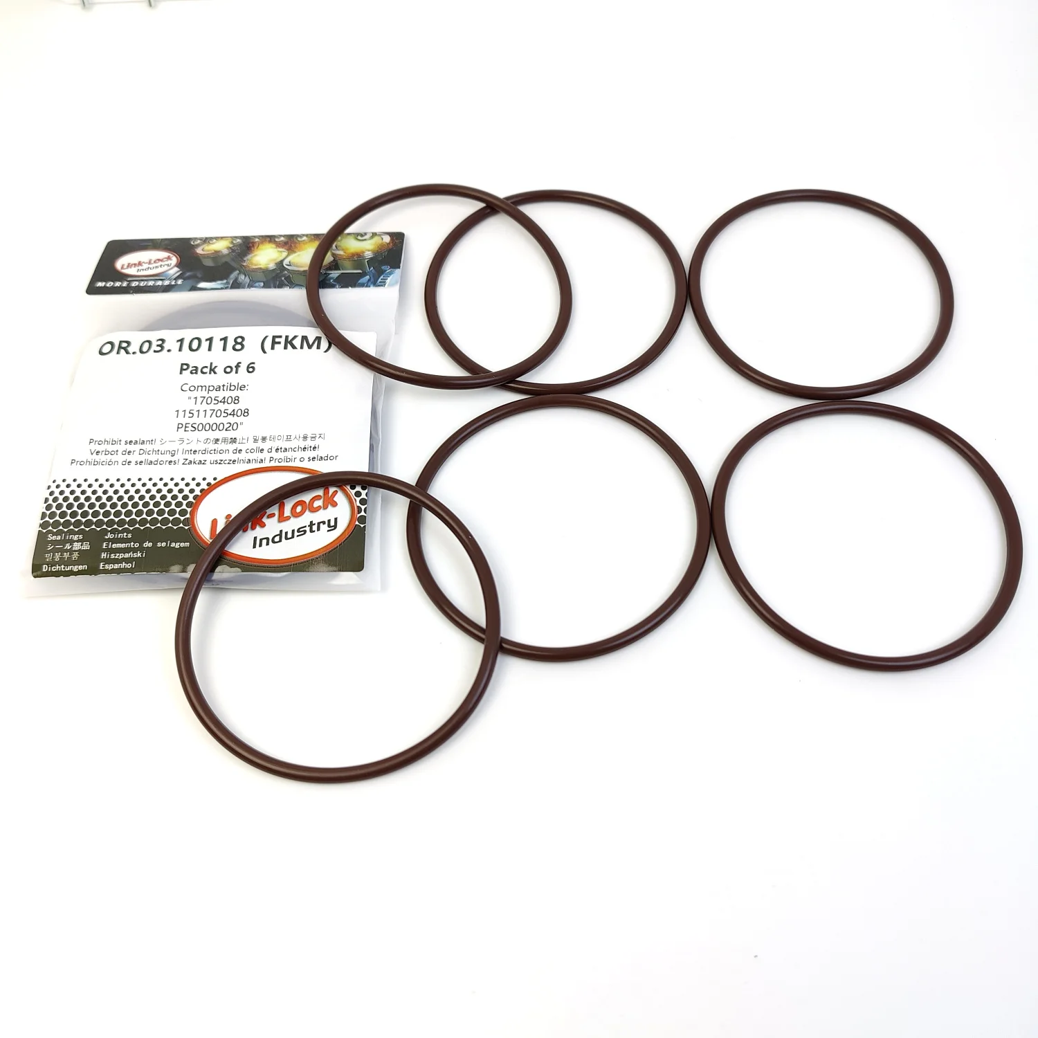 

LINK-LOCK 6PCS OR.03.10118 FKM Viton Sealing O-Ring Kit of Thermostat 1705408 11511705408 PES000020 for BMW