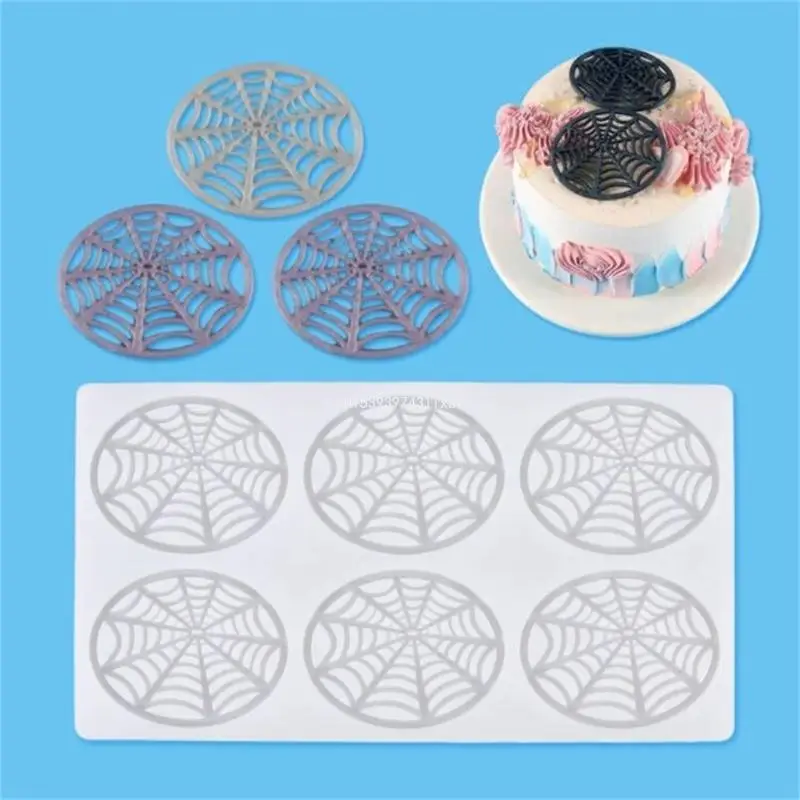 Halloween Silicone Mold Spiders Web Cake Modules Mold Decorating Tool Dessert Fondant Mold DIY Baking Tool