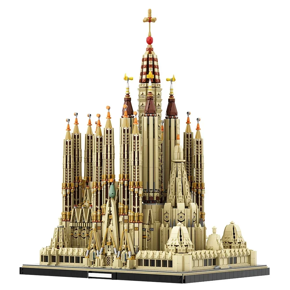 Gobricks MOC Sagrada Familia Model Bricks Basilica and Temple Expiatori de la Sagrada Familia Building Block Toys For Kid Gifts