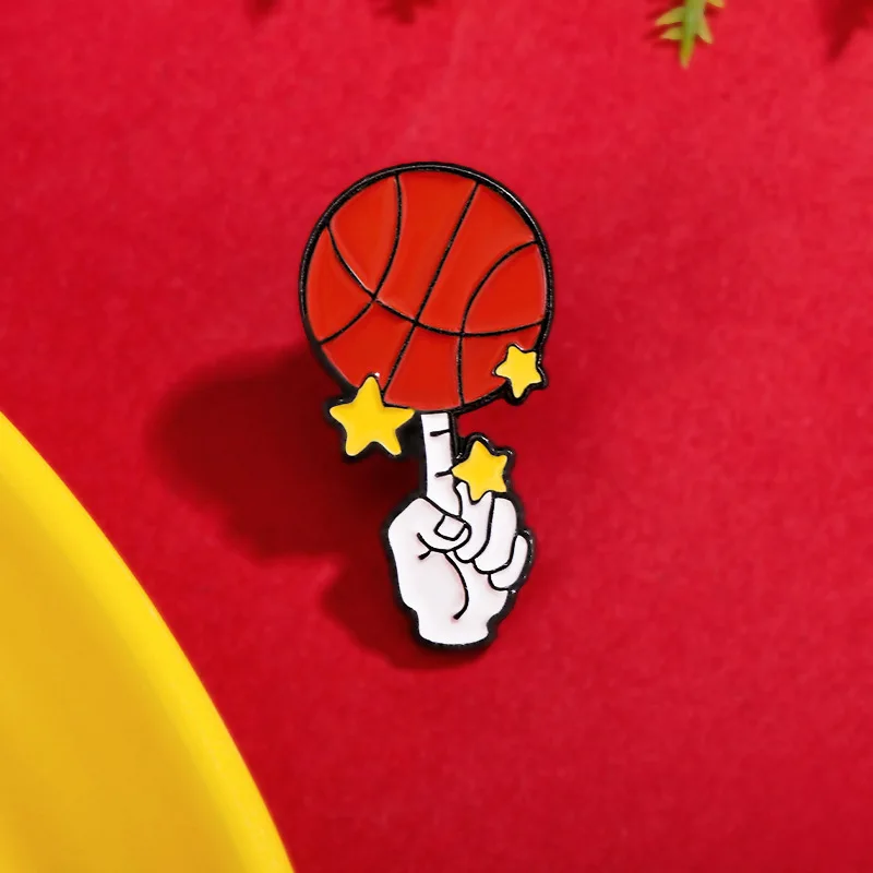 Creative basketball fan badge accessories Basketball player vest Basketball shoes goal sports brooch