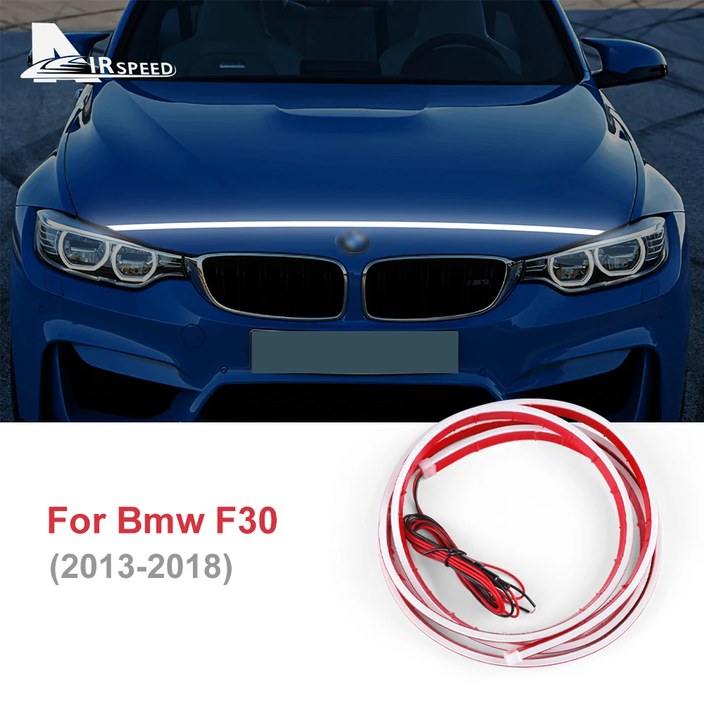 Car LED Hood Light Dynamic Daytime Running Light Strips For BMW F30 2013-2018 Flexible Waterproof 12V DRL Atmosphere Lamp Decal